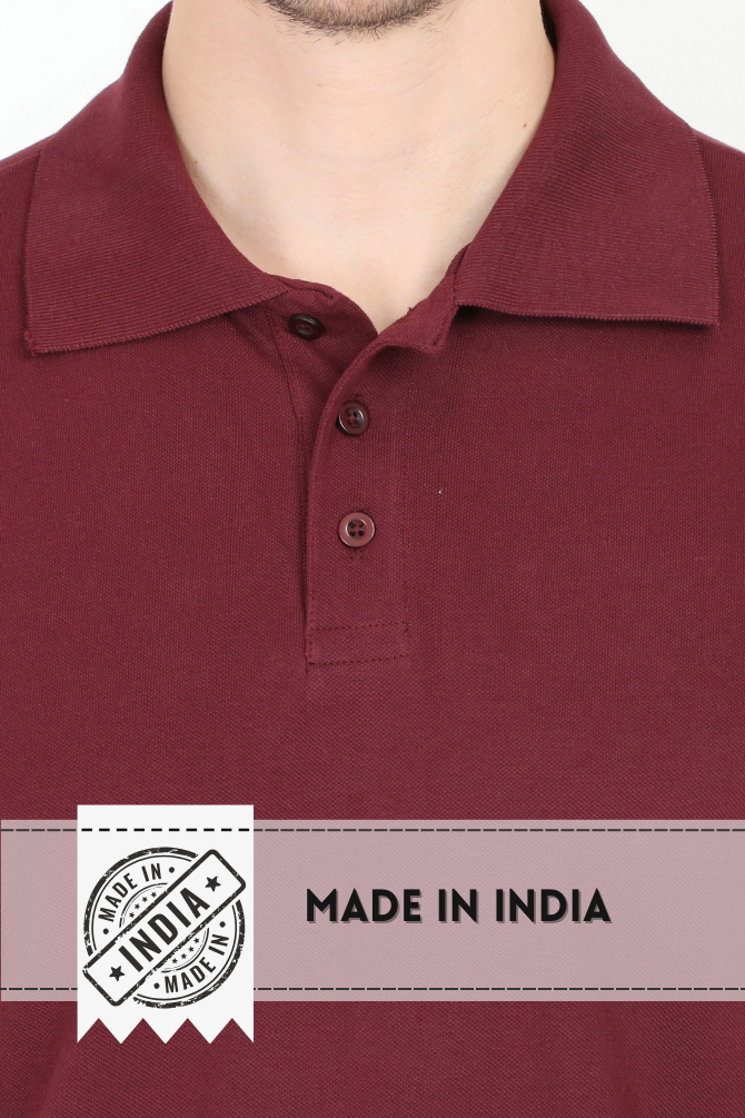 Maroon And Coffee Brown Polo T-Shirts Combo For Men - WowWaves - 6