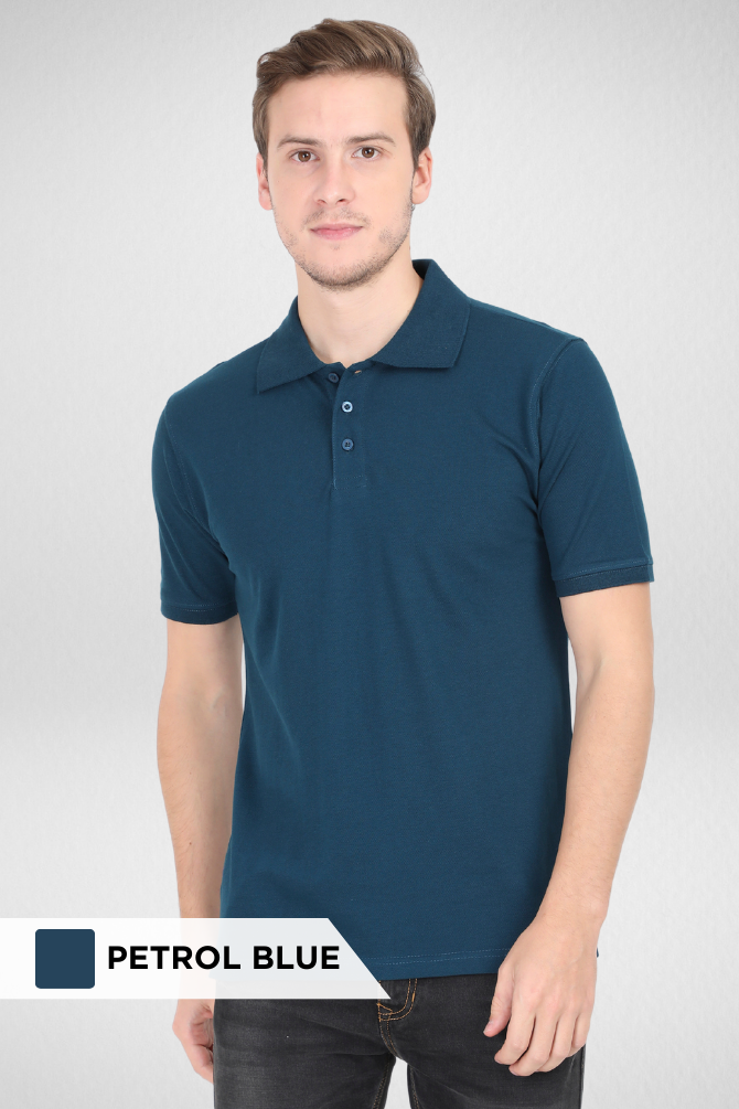 Royal Blue And Petrol Blue Polo T-Shirts Combo For Men - WowWaves - 2