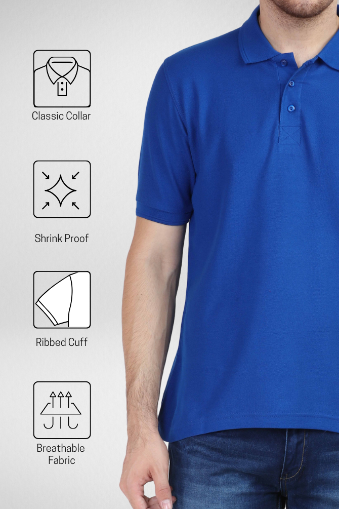 Royal Blue And Petrol Blue Polo T-Shirts Combo For Men - WowWaves - 7