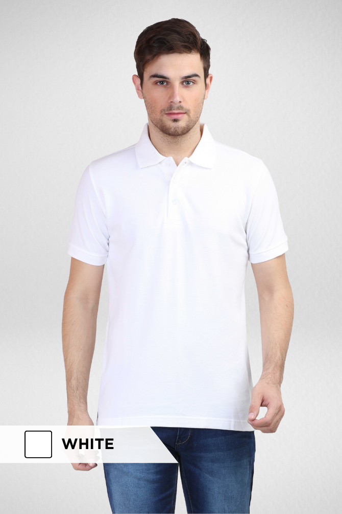 White And Grey Melange Polo T-Shirts Combo For Men - WowWaves - 2
