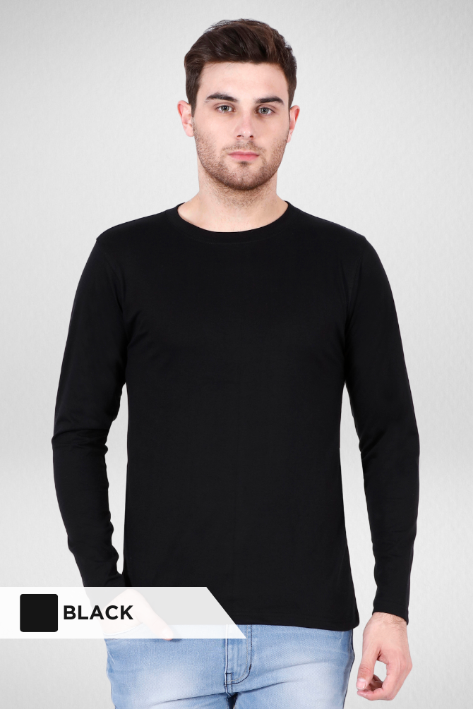 Black And Navy Blue Full Sleeve T-Shirts Combo For Men - WowWaves - 3