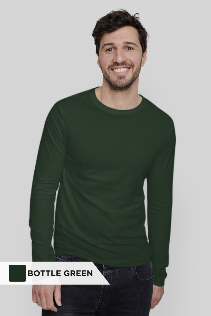 Maroon And Bottle Green Full Sleeve T-Shirts Combo For Men - WowWaves - 3