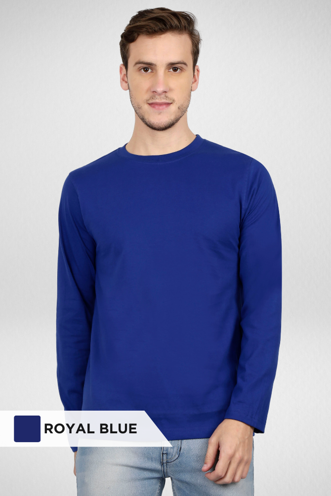 Royal Blue And Maroon Full Sleeve T-Shirts Combo For Men - WowWaves - 3