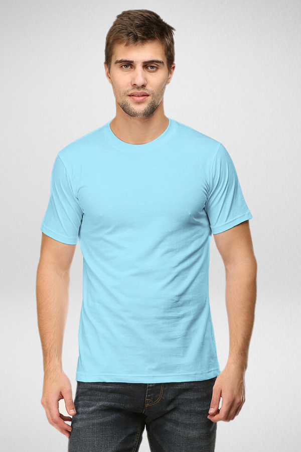 Light Blue T-Shirt For Men - WowWaves
