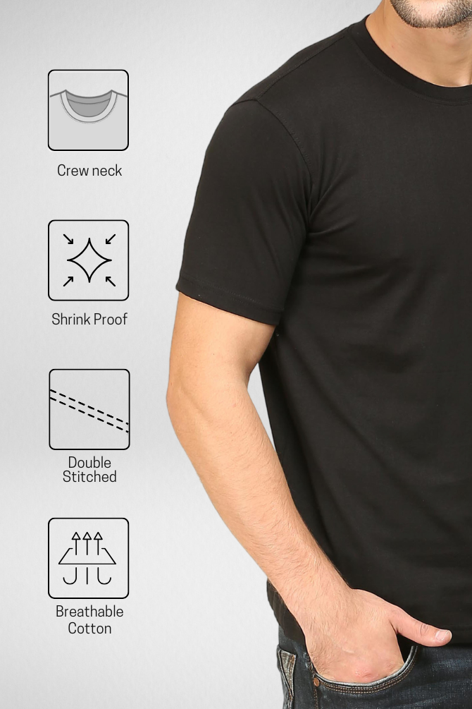 Black And Grey Melange Plain T-Shirts Combo For Men - WowWaves - 7