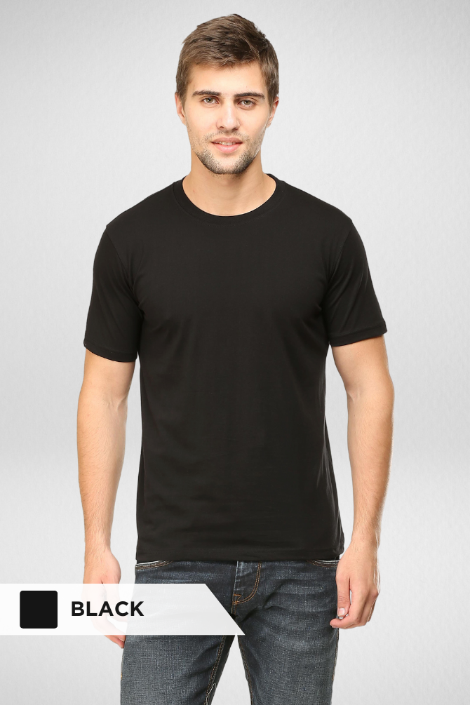 Black And Bottle Green Plain T-Shirts Combo For Men - WowWaves - 3