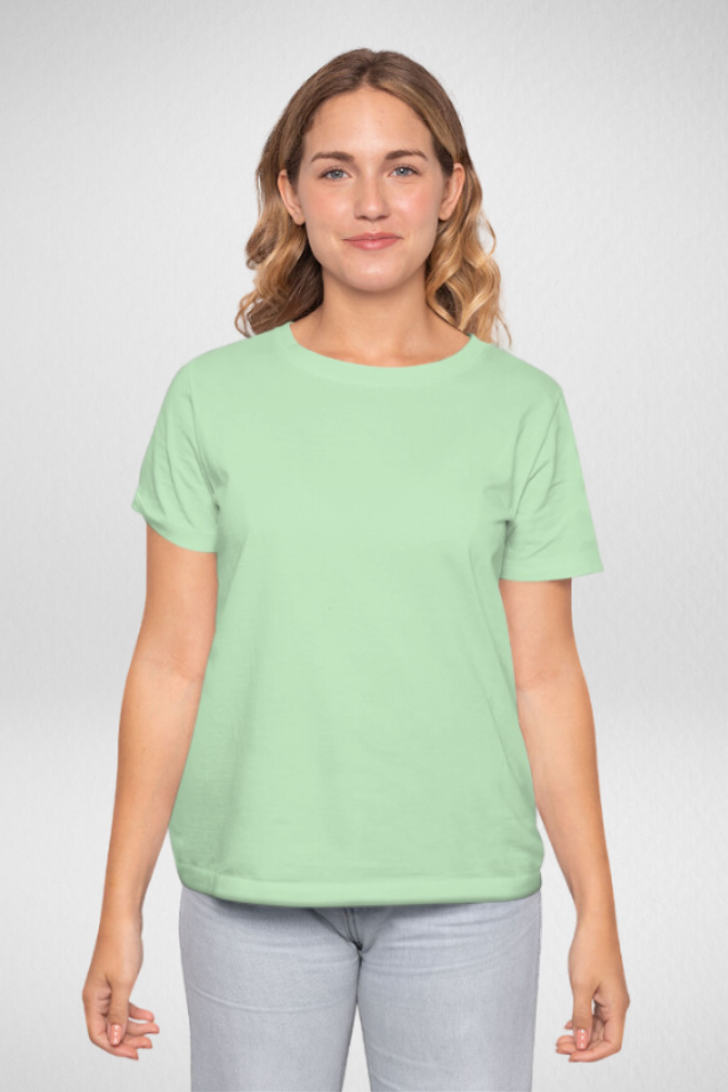 Jade Green T-Shirt For Women - WowWaves - 2