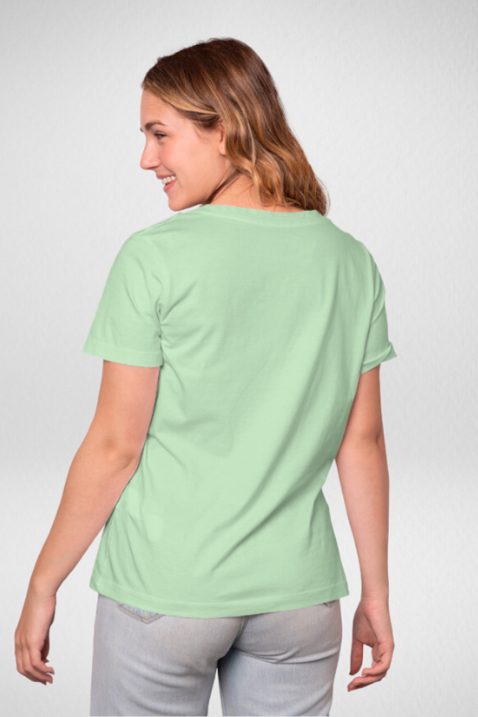 Jade Green T-Shirt For Women - WowWaves - 3