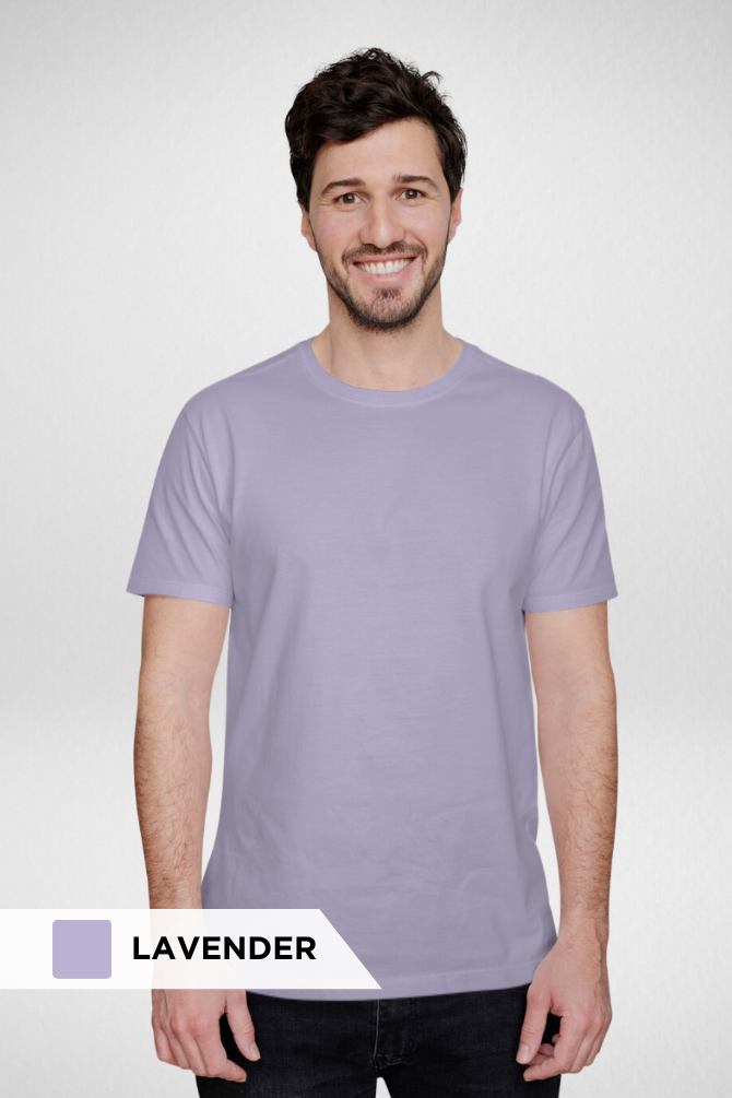 Lavender And Light Pink Plain T-Shirts Combo For Men - WowWaves - 3