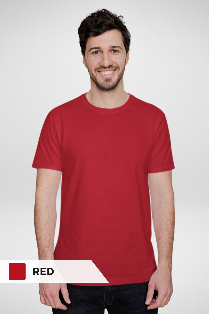 Navy Blue And Red Plain T-Shirts Combo For Men - WowWaves - 2