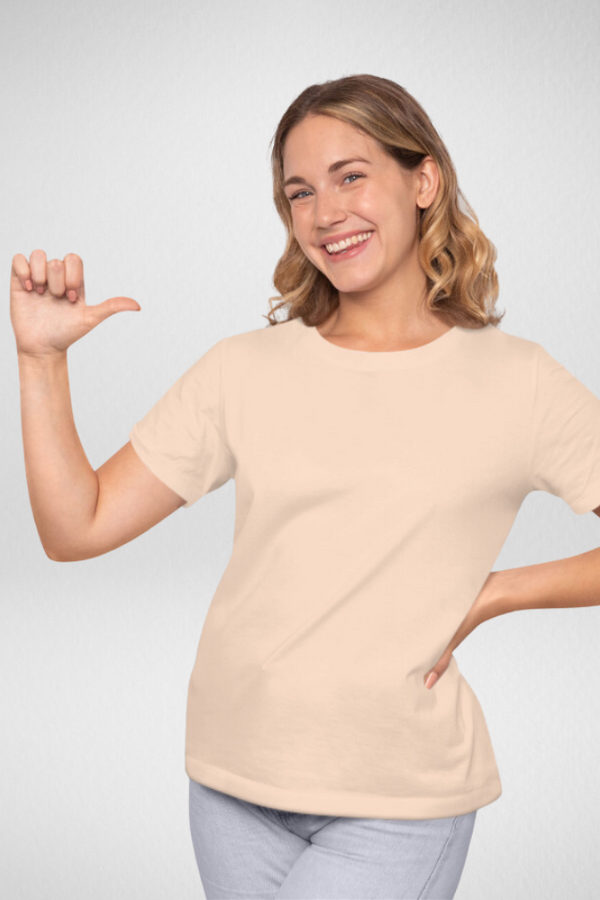 Soft Peach T-Shirt For Women - WowWaves