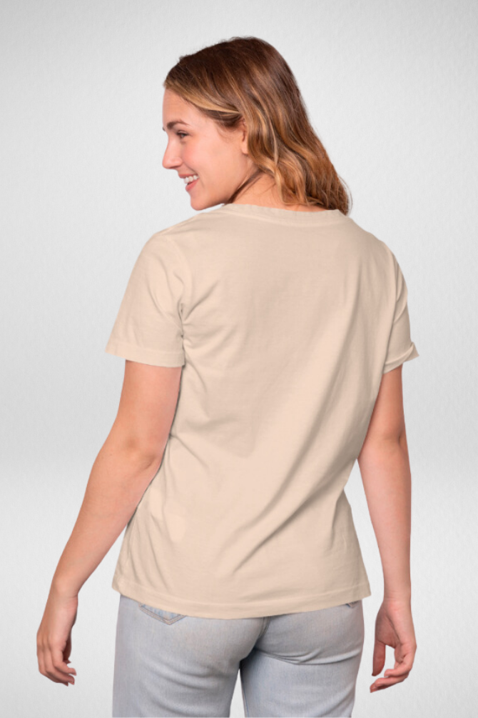 Soft Peach T-Shirt For Women - WowWaves - 3