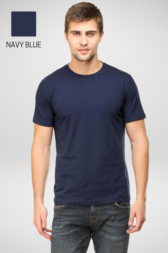 Pack Of 3 Plain T-Shirts White Black And Navy Blue For Men - WowWaves - 3
