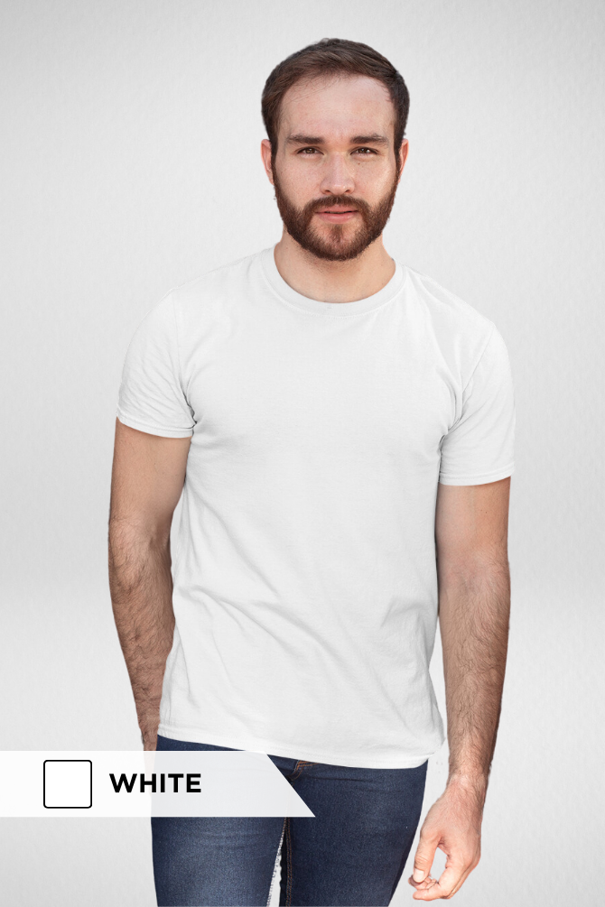 White And Grey Melange Plain T-Shirts Combo For Men - WowWaves - 3