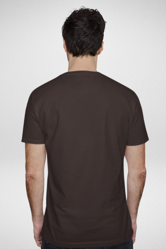 Coffee Brown And Olive Green Plain T-Shirts Combo For Men - WowWaves - 4