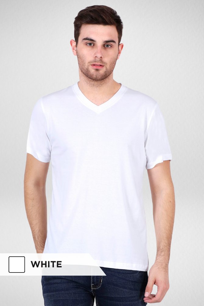 Pack Of 3 V Neck T-Shirts White Black And Navy Blue For Men - WowWaves - 2