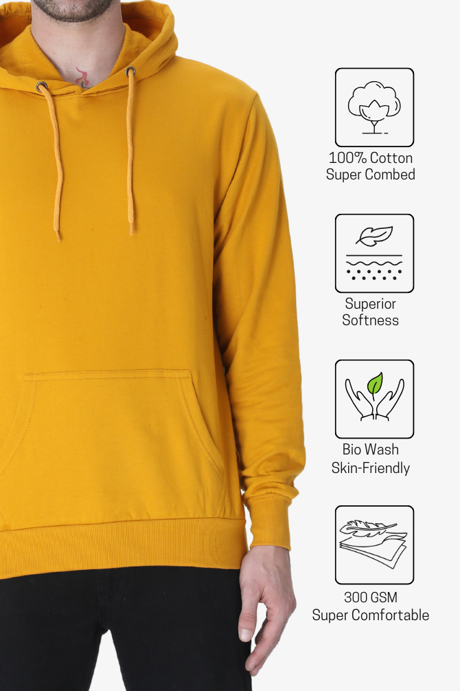 Mustard Yellow Hoodie For Men - WowWaves - 4