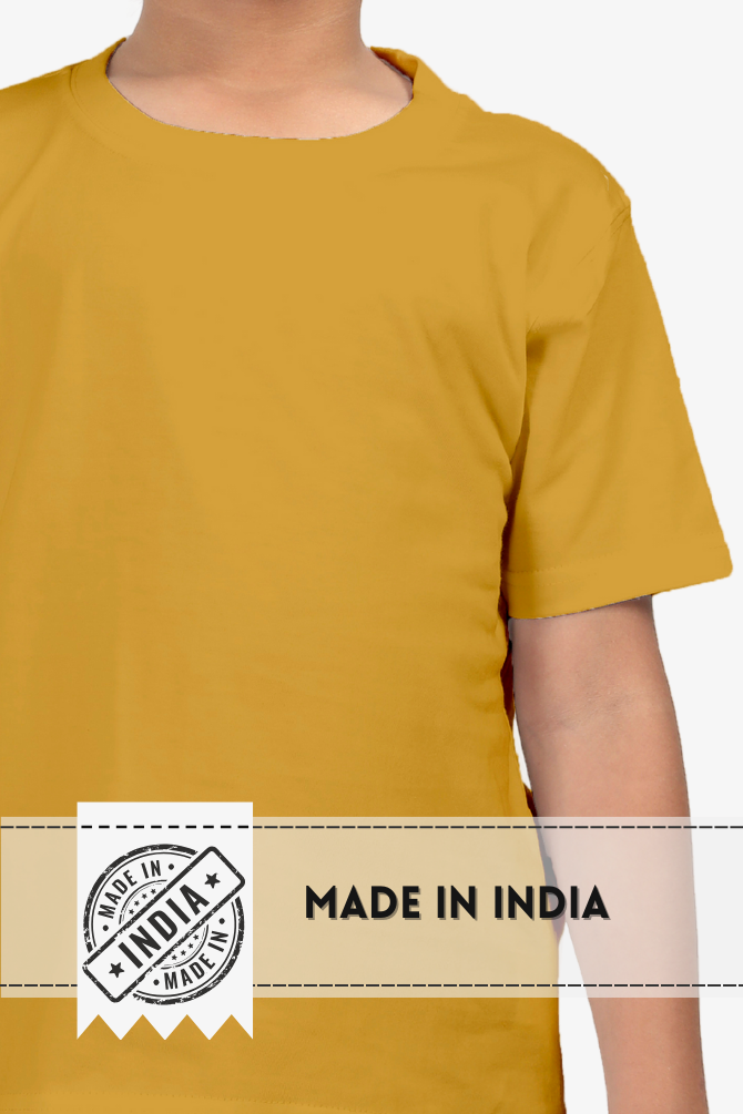 Mustard Yellow T-Shirt For Boy - WowWaves - 5