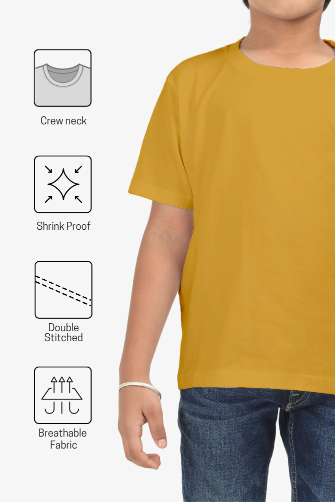 Mustard Yellow T-Shirt For Boy - WowWaves - 4