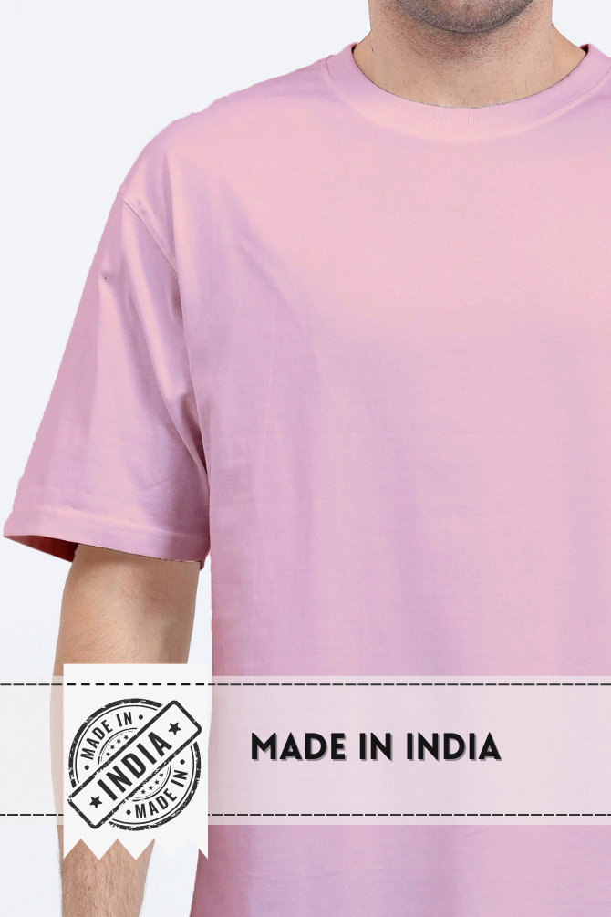 Light Pink Oversized T-Shirt For Men - WowWaves - 4