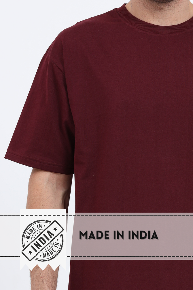 Maroon Oversized T-Shirt For Men - WowWaves - 4