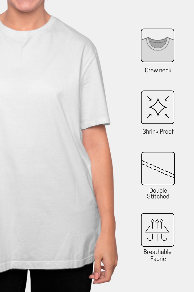 White Oversized T-Shirt For Women - WowWaves - 5