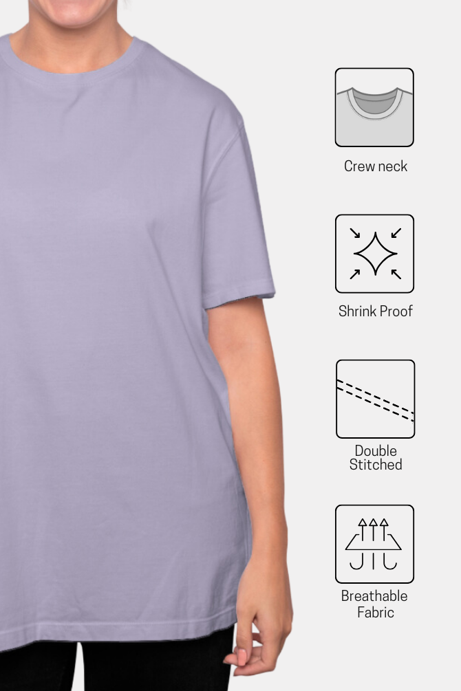 Lavender Lightweight Oversized T-Shirt For Women - WowWaves - 4