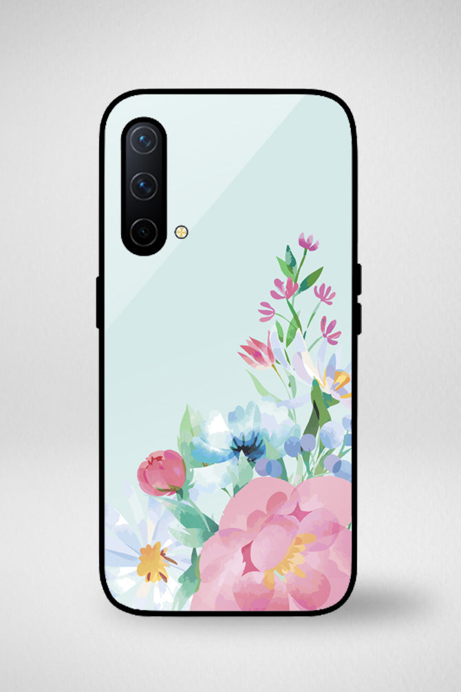 Blue watercolor flowers Glass Mobile Case - iPhone, Samsung & OnePlus -4