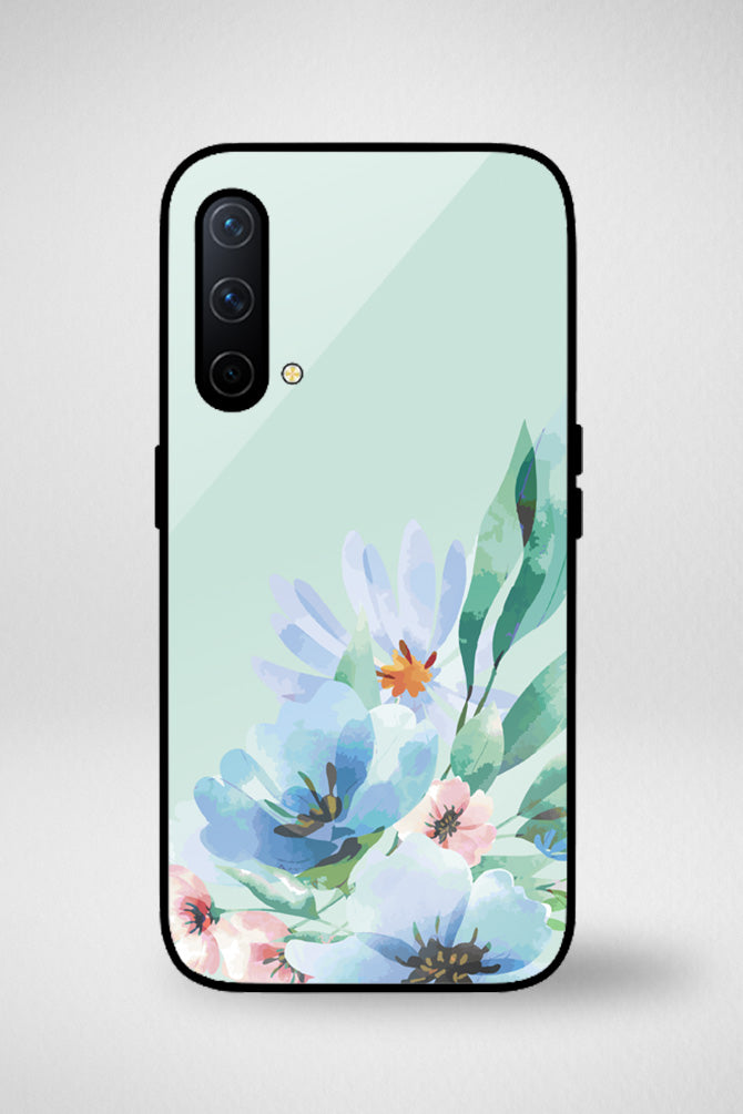 Blue watercolor flowers Glass Mobile Case - iPhone, Samsung & OnePlus -9