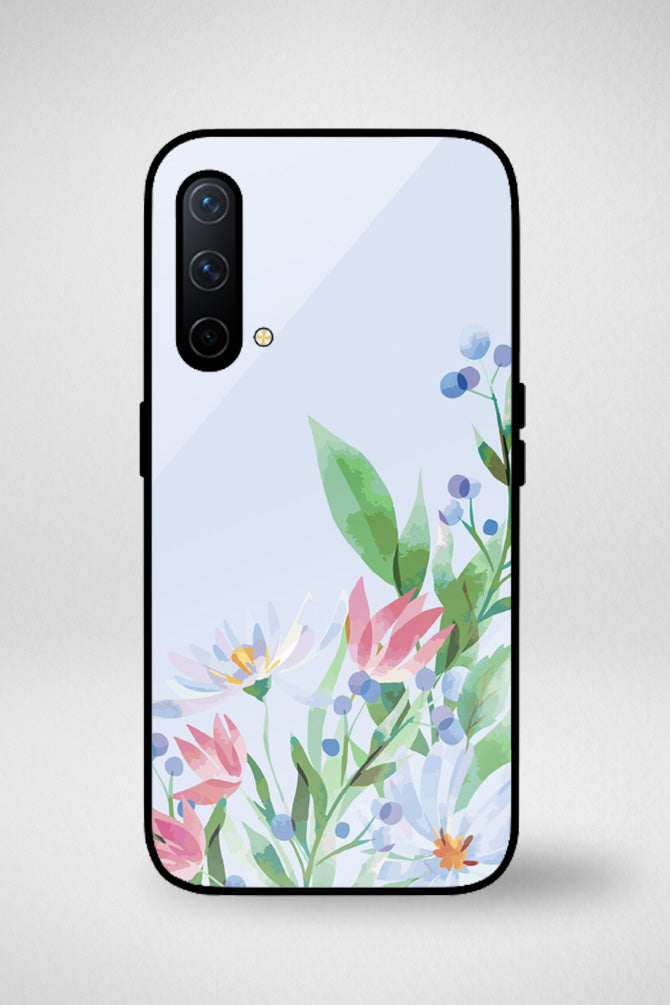 Blue watercolor flowers Glass Mobile Case - iPhone, Samsung & OnePlus -14