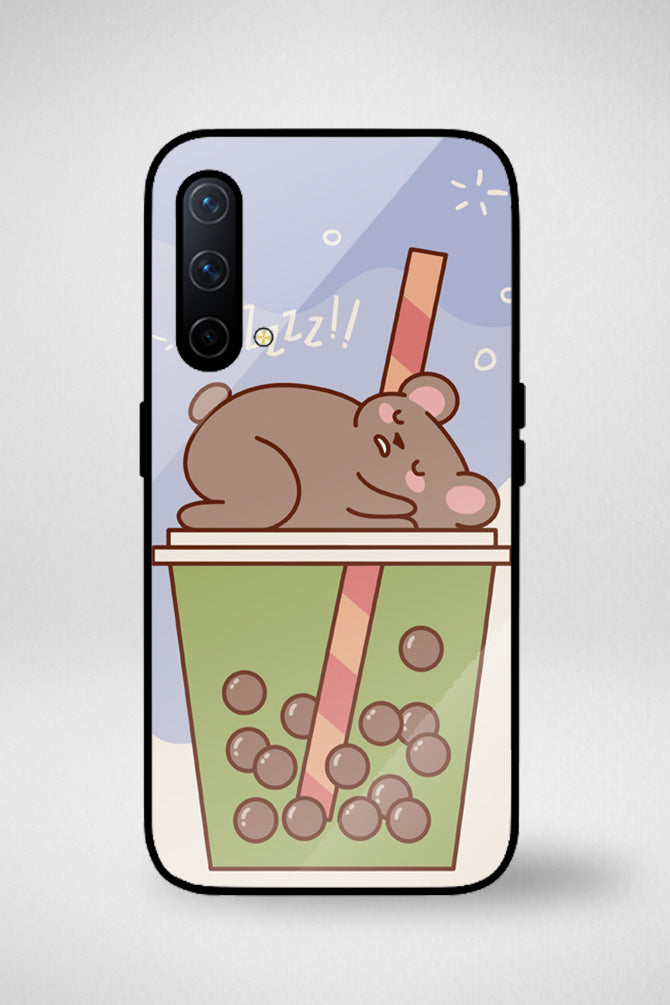 Kawaii animals in tea drinks Glass Mobile Case - iPhone, Samsung & OnePlus -9