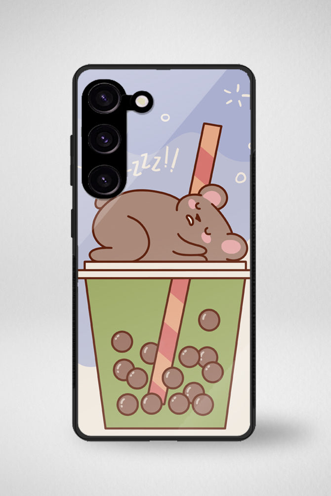 Kawaii animals in tea drinks Glass Mobile Case - iPhone, Samsung & OnePlus -11