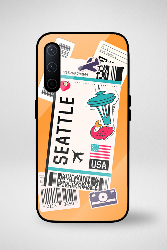 American cities boarding passes Glass Mobile Case - iPhone, Samsung & OnePlus -4