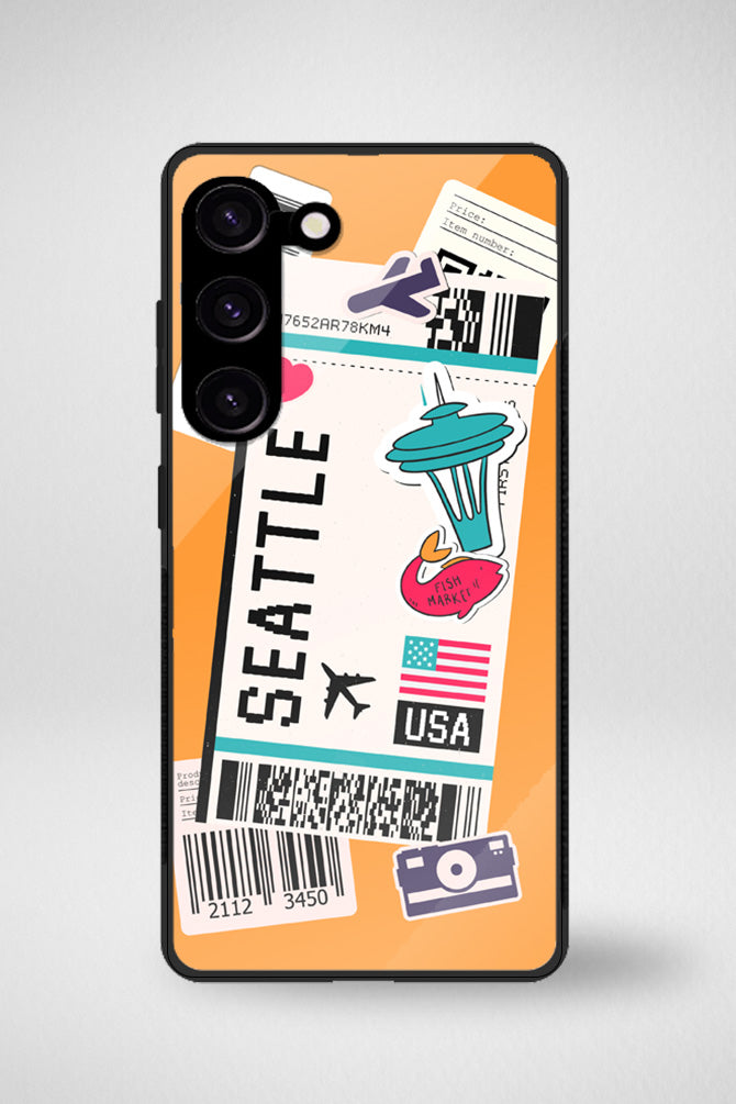 American cities boarding passes Glass Mobile Case - iPhone, Samsung & OnePlus -6