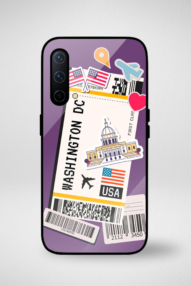 American cities boarding passes Glass Mobile Case - iPhone, Samsung & OnePlus -9