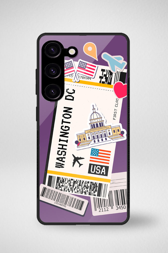 American cities boarding passes Glass Mobile Case - iPhone, Samsung & OnePlus -11