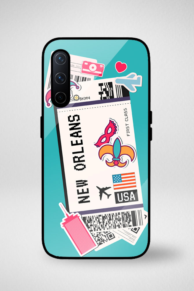 American cities boarding passes Glass Mobile Case - iPhone, Samsung & OnePlus -14