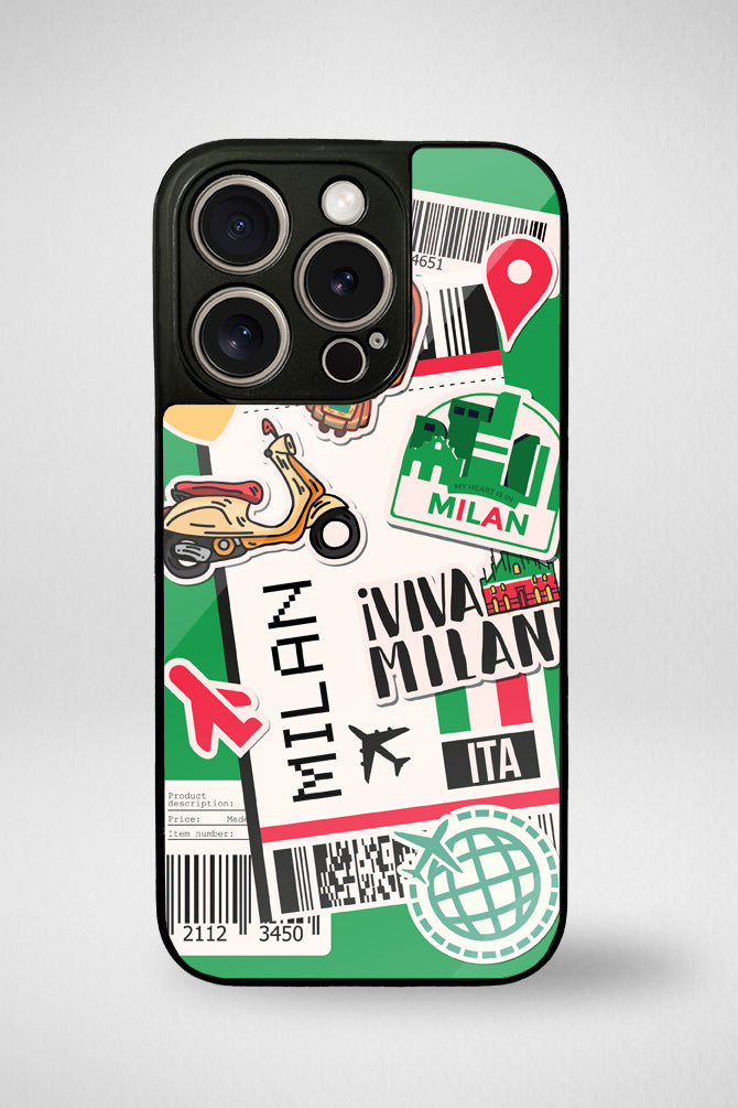 Italian cities boarding pass Glass Mobile Case - iPhone, Samsung & OnePlus -2