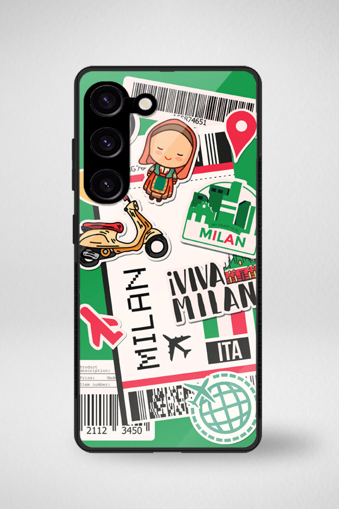 Italian cities boarding pass Glass Mobile Case - iPhone, Samsung & OnePlus -6