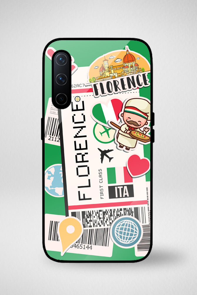 Italian cities boarding pass Glass Mobile Case - iPhone, Samsung & OnePlus -14