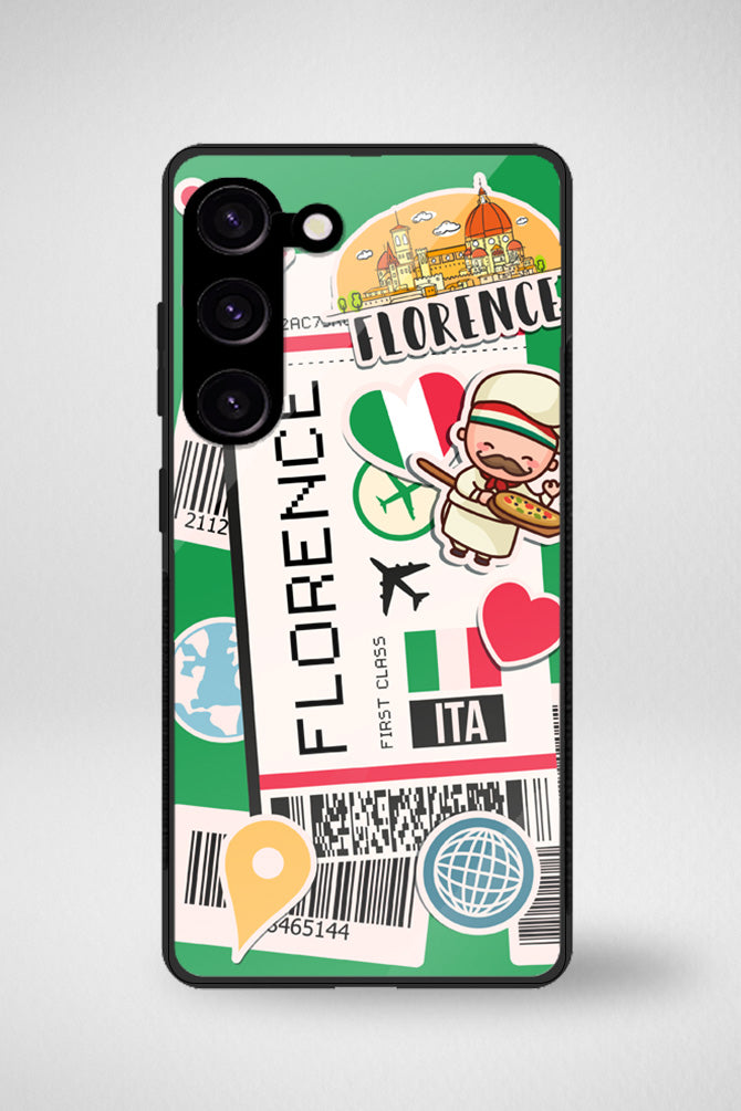 Italian cities boarding pass Glass Mobile Case - iPhone, Samsung & OnePlus -16