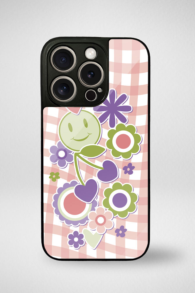 Danish pastel cute stickers Glass Mobile Case - iPhone, Samsung & OnePlus -12