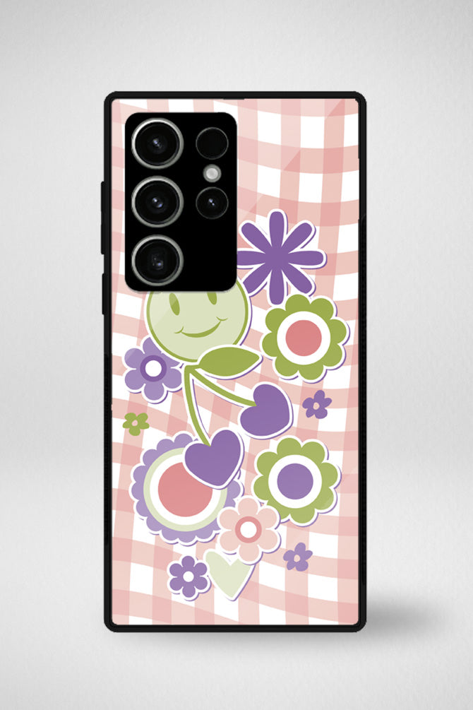 Danish pastel cute stickers Glass Mobile Case - iPhone, Samsung & OnePlus -15