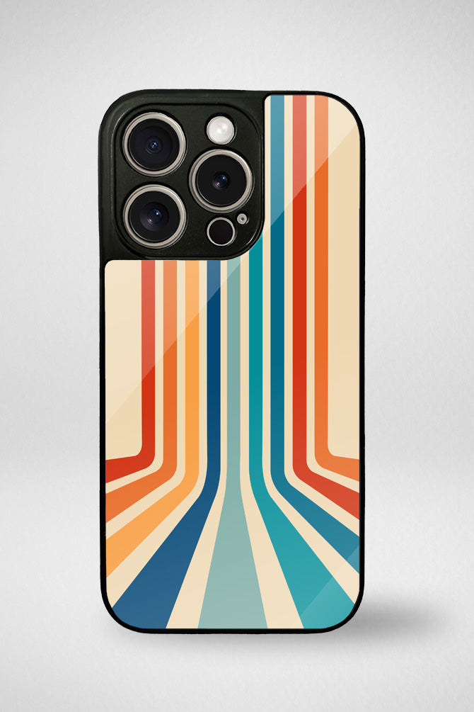 Retro stripes Glass Mobile Case - iPhone, Samsung & OnePlus -7