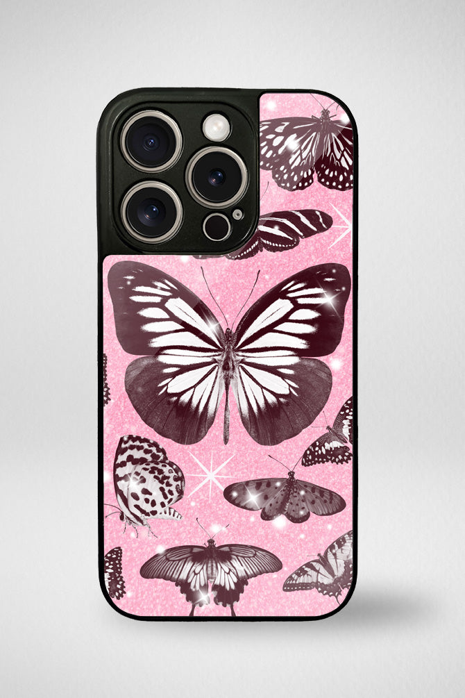 Butterflies glitter Glass Mobile Case - iPhone, Samsung & OnePlus -12