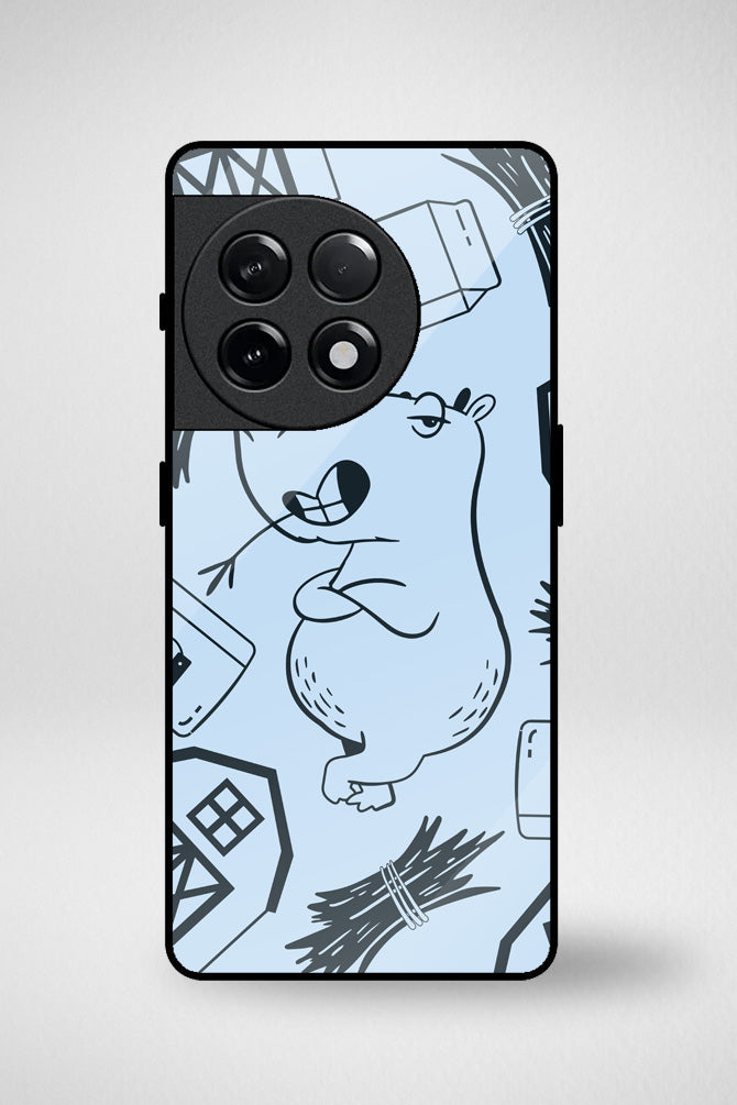 Capybara animals cartoon Glass Mobile Case - iPhone, Samsung & OnePlus -13