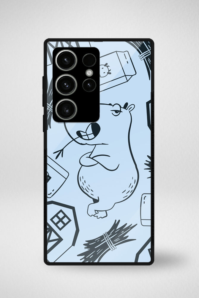 Capybara animals cartoon Glass Mobile Case - iPhone, Samsung & OnePlus -15