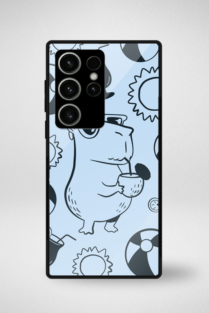 Capybara animals cartoon Glass Mobile Case - iPhone, Samsung & OnePlus -6