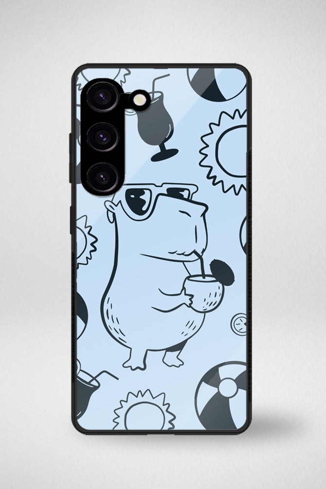 Capybara animals cartoon Glass Mobile Case - iPhone, Samsung & OnePlus -5