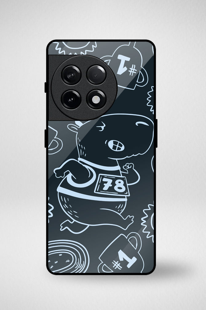 Capybara animals cartoon Glass Mobile Case - iPhone, Samsung & OnePlus -8